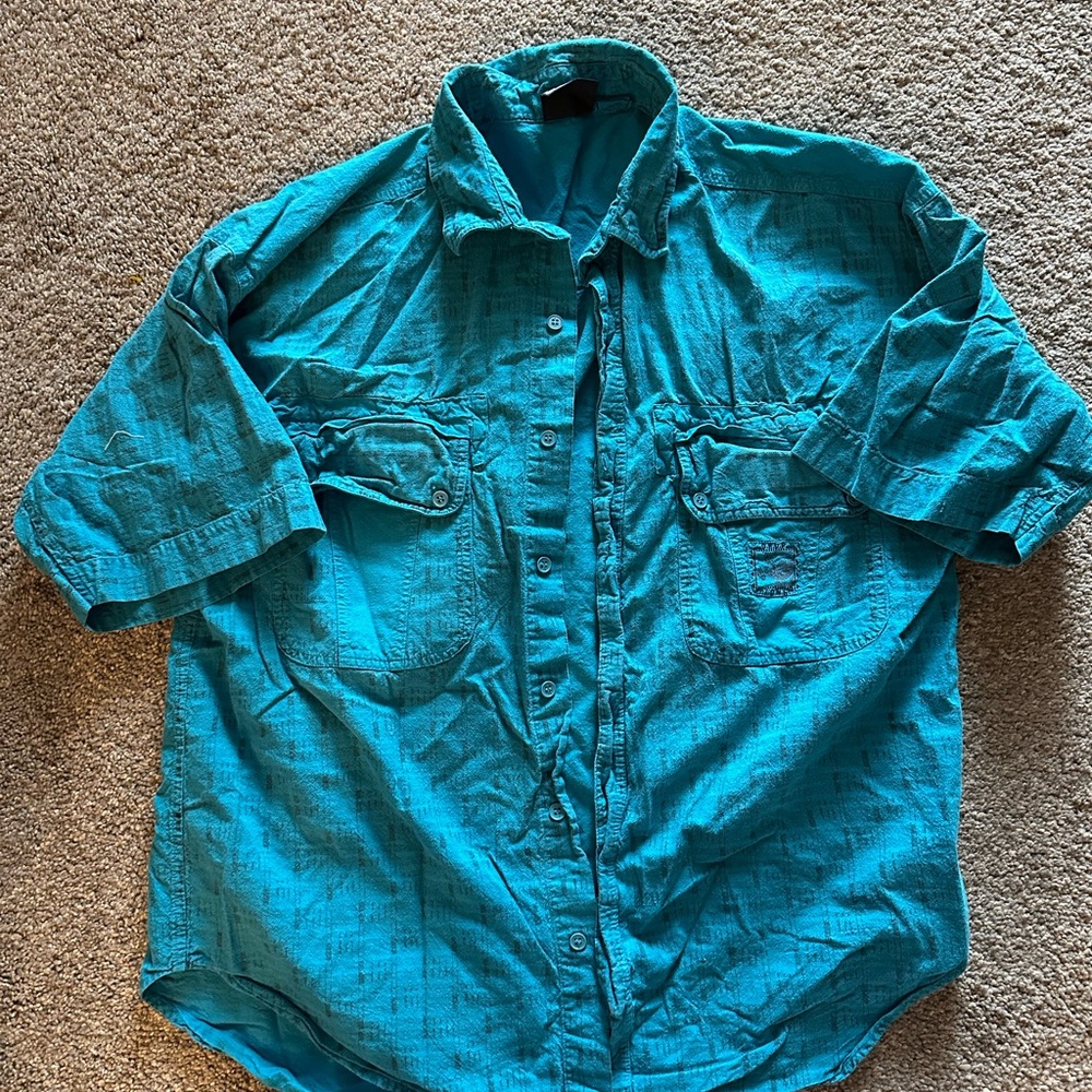 Gitano Men's Turquoise Casual Button Down Shirt